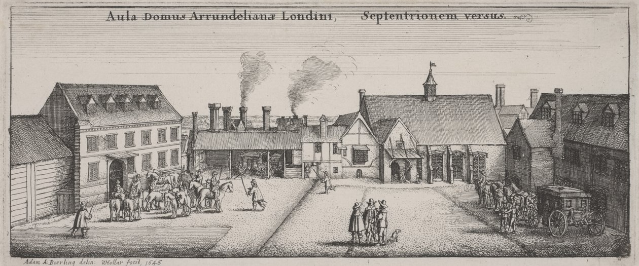 Gården till Arundel House från norr av Wenceslaus Hollar