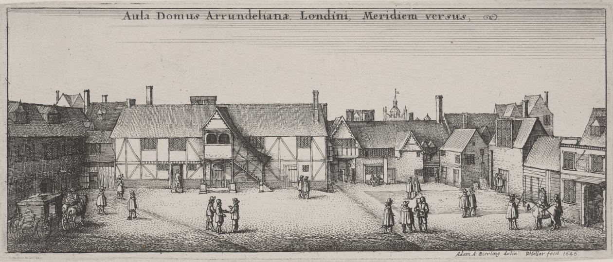 Gården till Arundel House, från söder av Wenceslaus Hollar