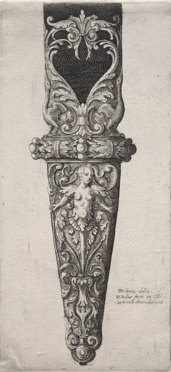 Design för dolkslida. av Wenceslaus Hollar