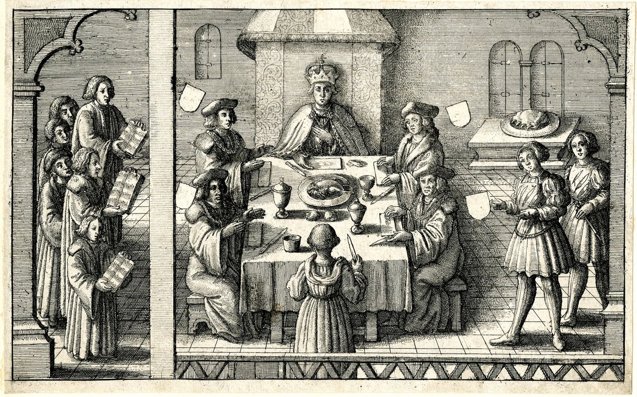 Diner på Ferdinand I:s investitur till Strumpeband av Wenceslaus Hollar