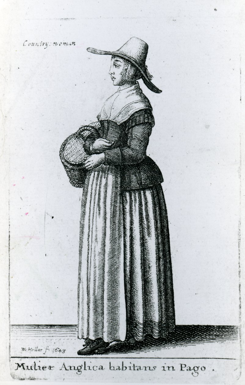 Engelsk lantkvinna, 1643 av Wenceslaus Hollar