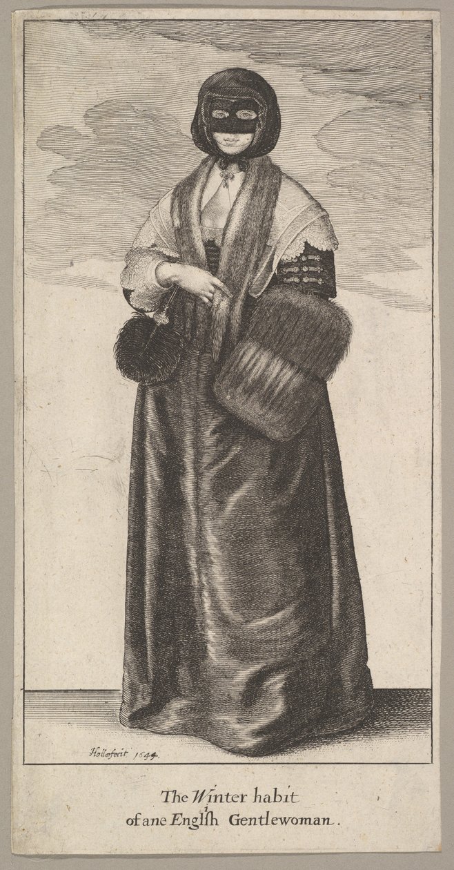 Engelsk dam i vinterdräkt The Winter habit of ane English Gentlewoman, 1644. av Wenceslaus Hollar