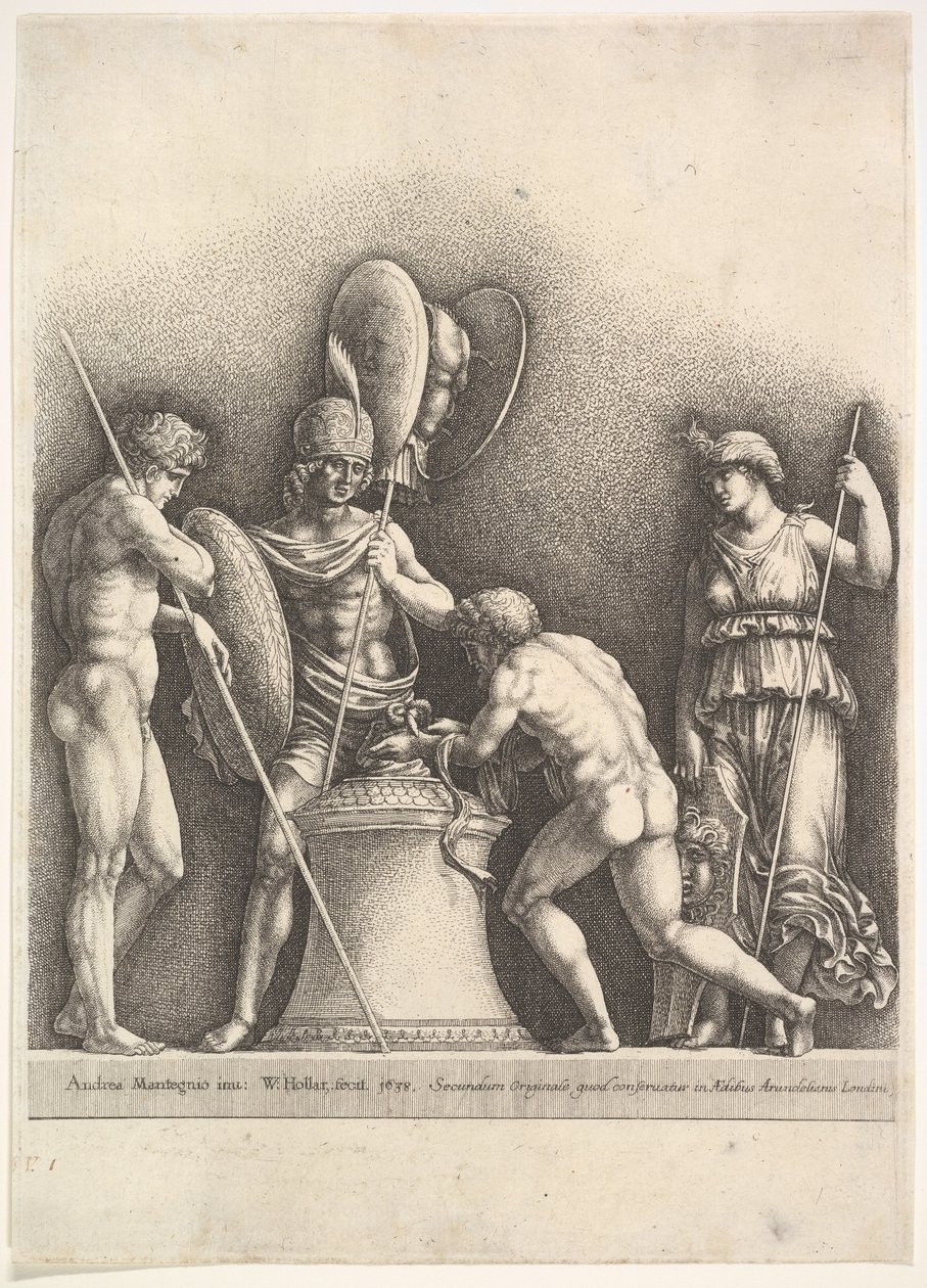Fyra klassiska figurer hednisk offer, 1638. av Wenceslaus Hollar