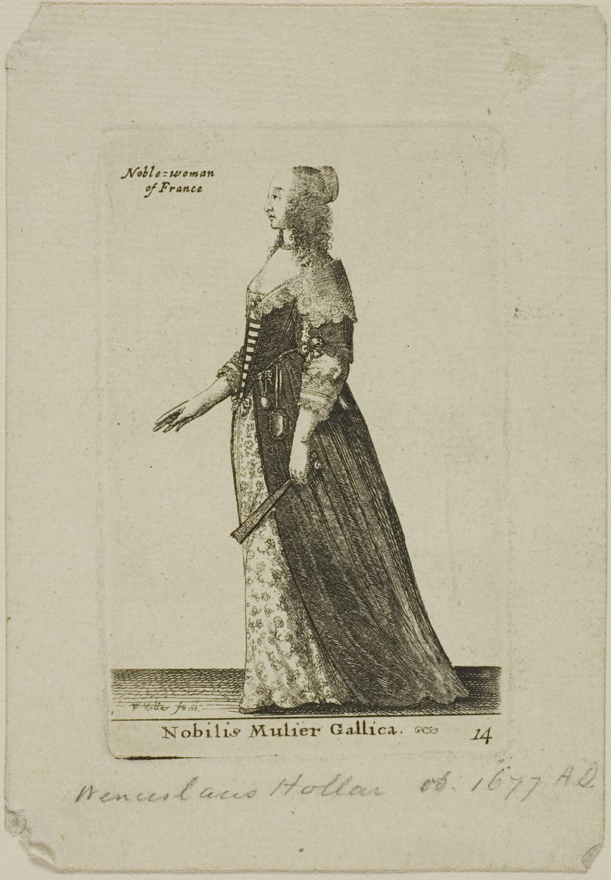 Fransk adelsdam av Wenceslaus Hollar