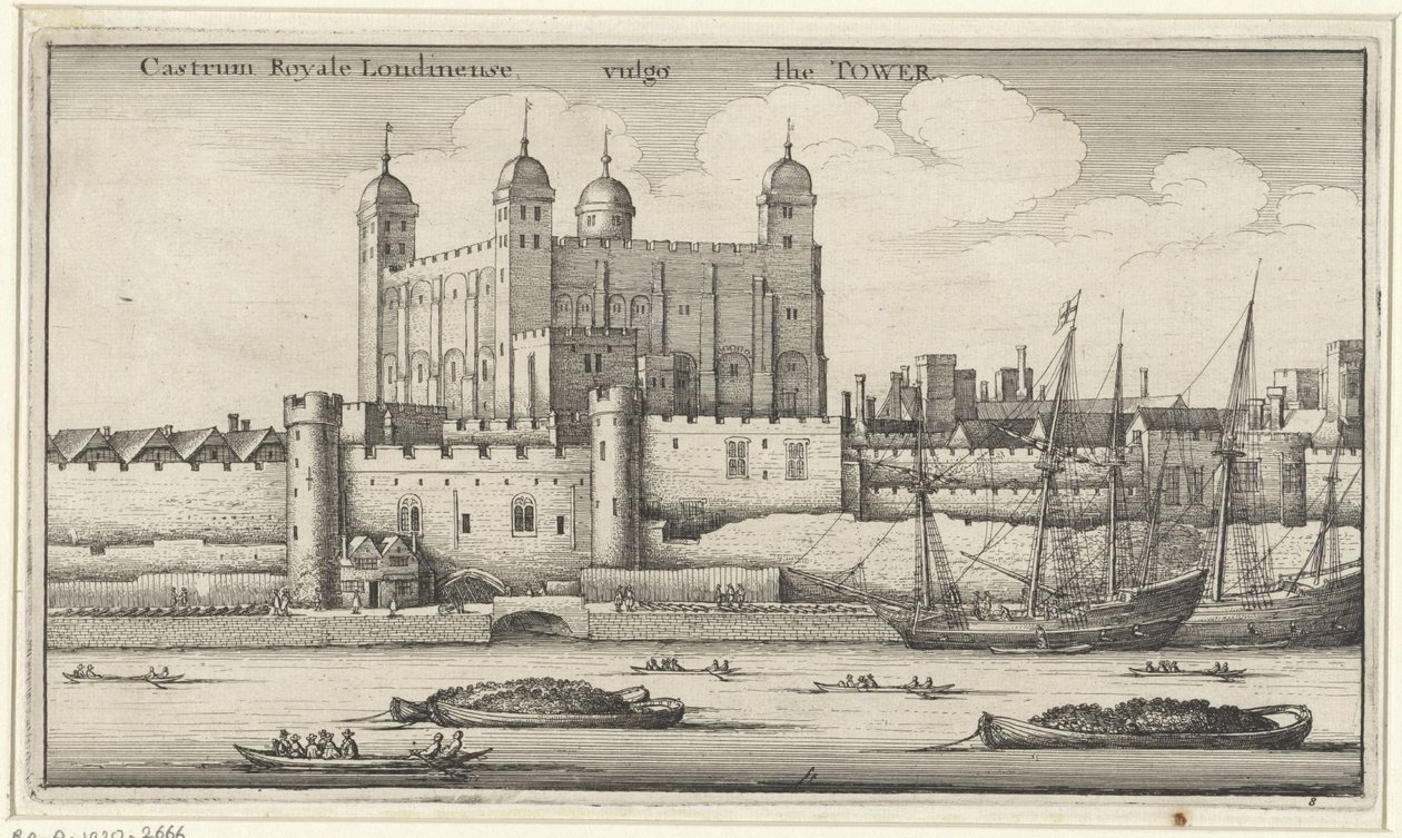 Utsikt över Tower of London av Wenceslaus Hollar
