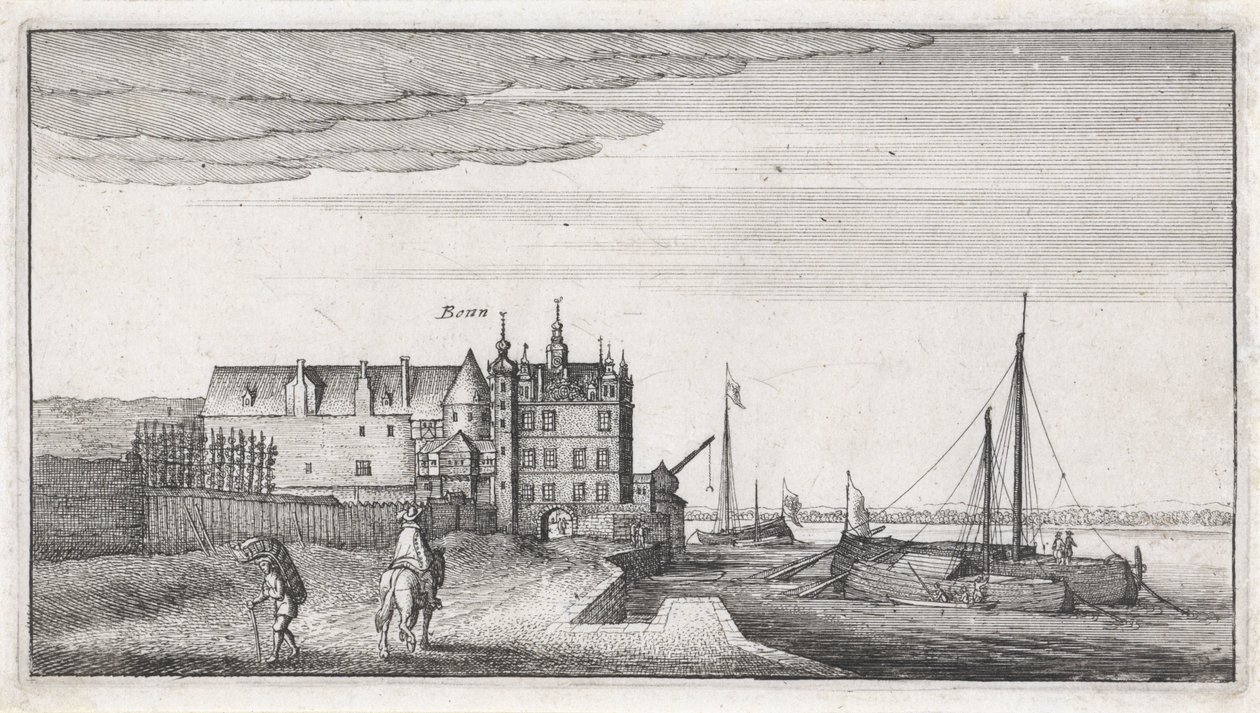 Utsikt över kansleriet vid Rhen nära Bonn av Wenceslaus Hollar
