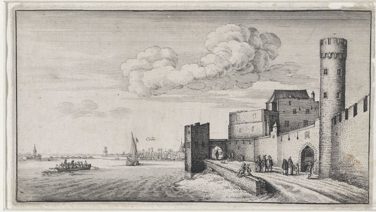 Vy över Kölns stadsmurar av Wenceslaus Hollar