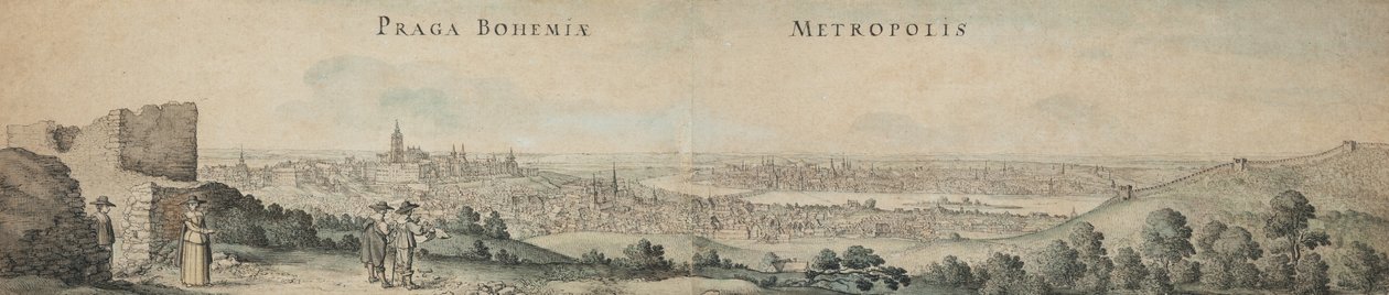 Fantastisk utsikt över Prag av Wenceslaus Hollar