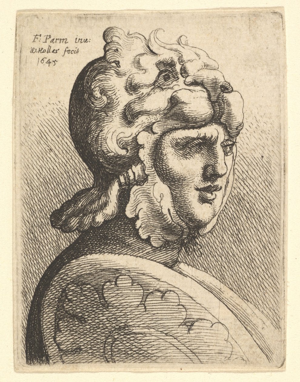 Hjälmhuvud, 1645. av Wenceslaus Hollar