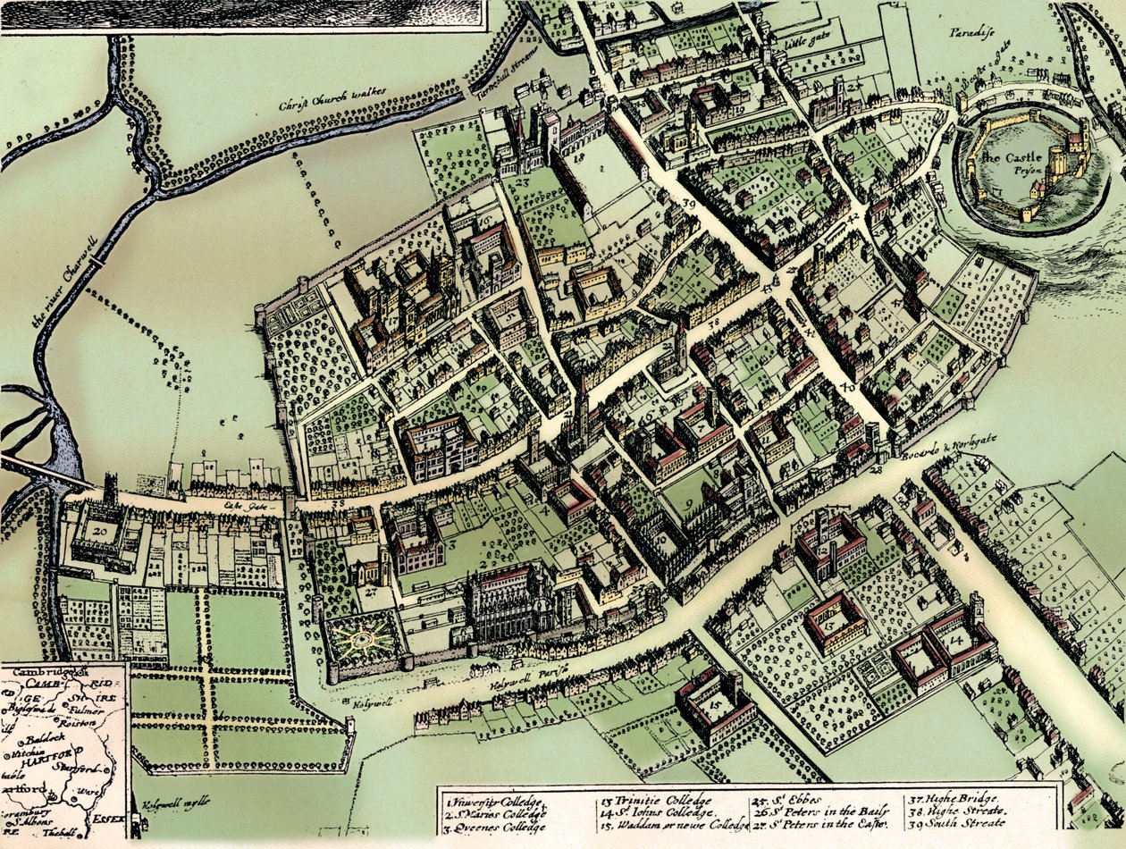 Hollars plan av Oxford, c1643 av Wenceslaus Hollar