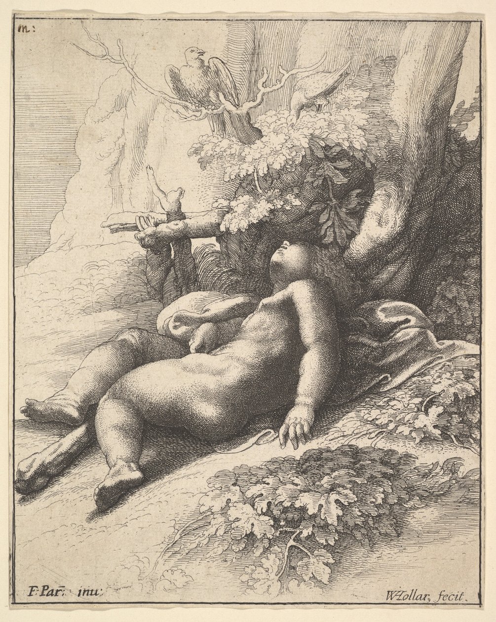 Spädbarnet Herkules sovande, 1625-77. av Wenceslaus Hollar