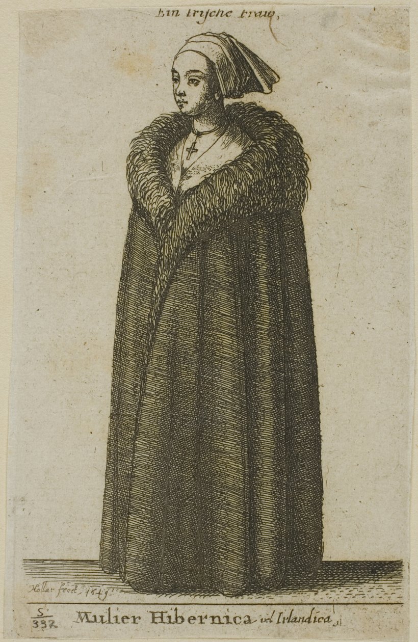 irländsk kvinna av Wenceslaus Hollar