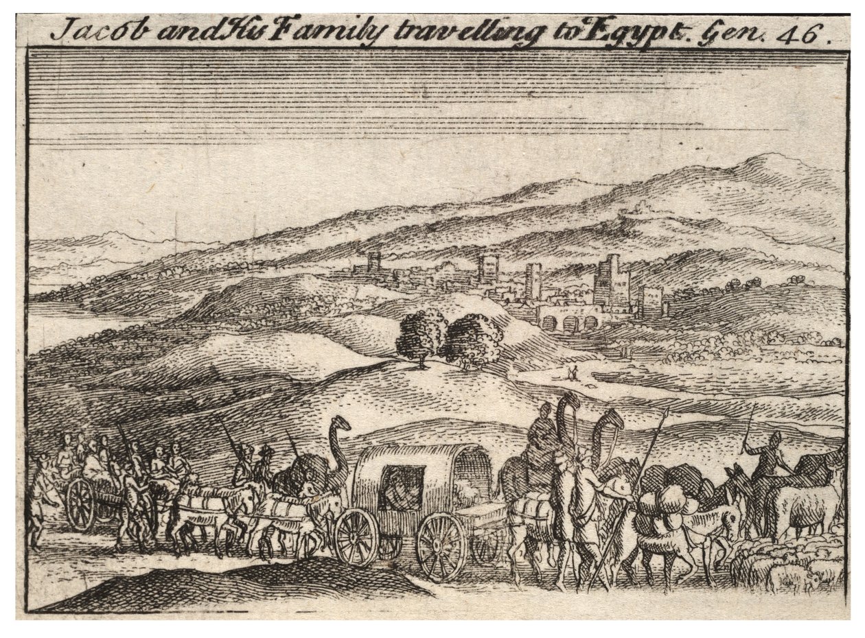 Jakob reser till Egypten. Tillstånd 3 av Wenceslaus Hollar