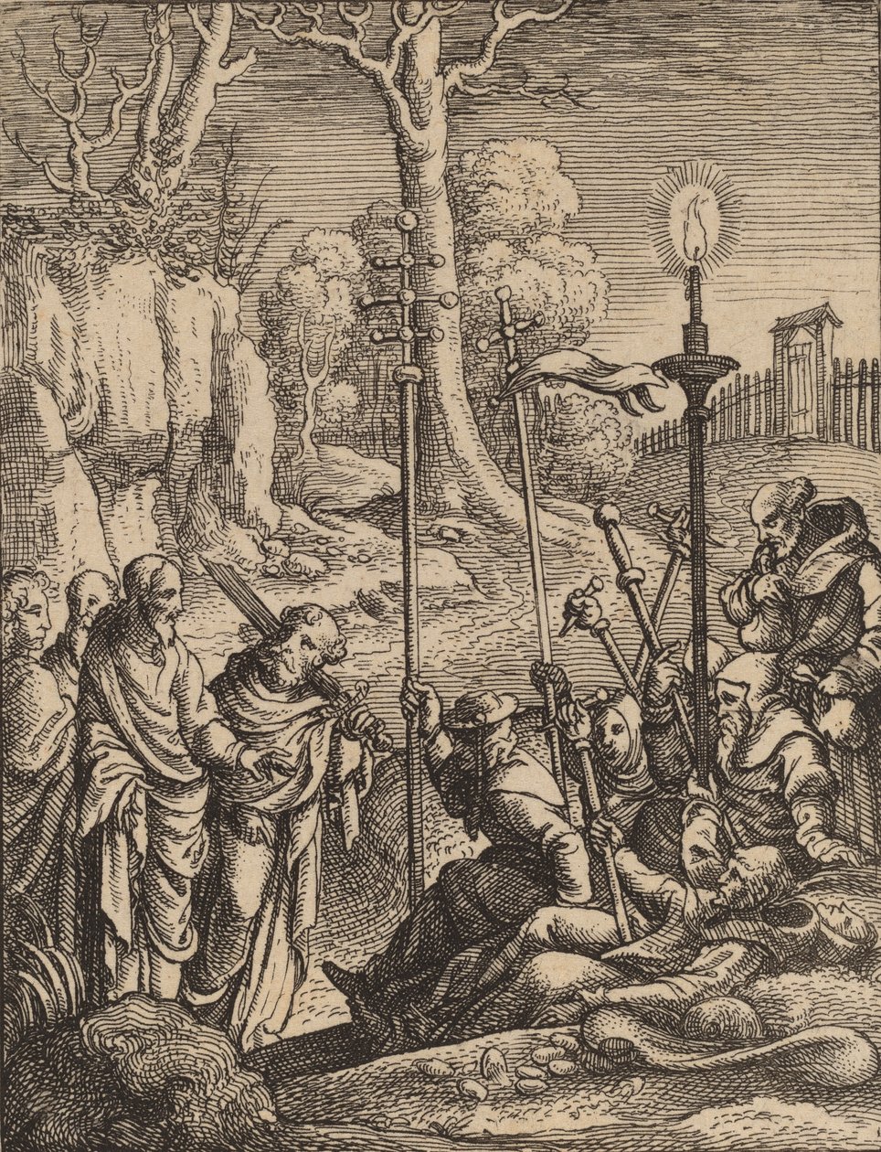 Jesus konfronterar sina belackare. av Wenceslaus Hollar