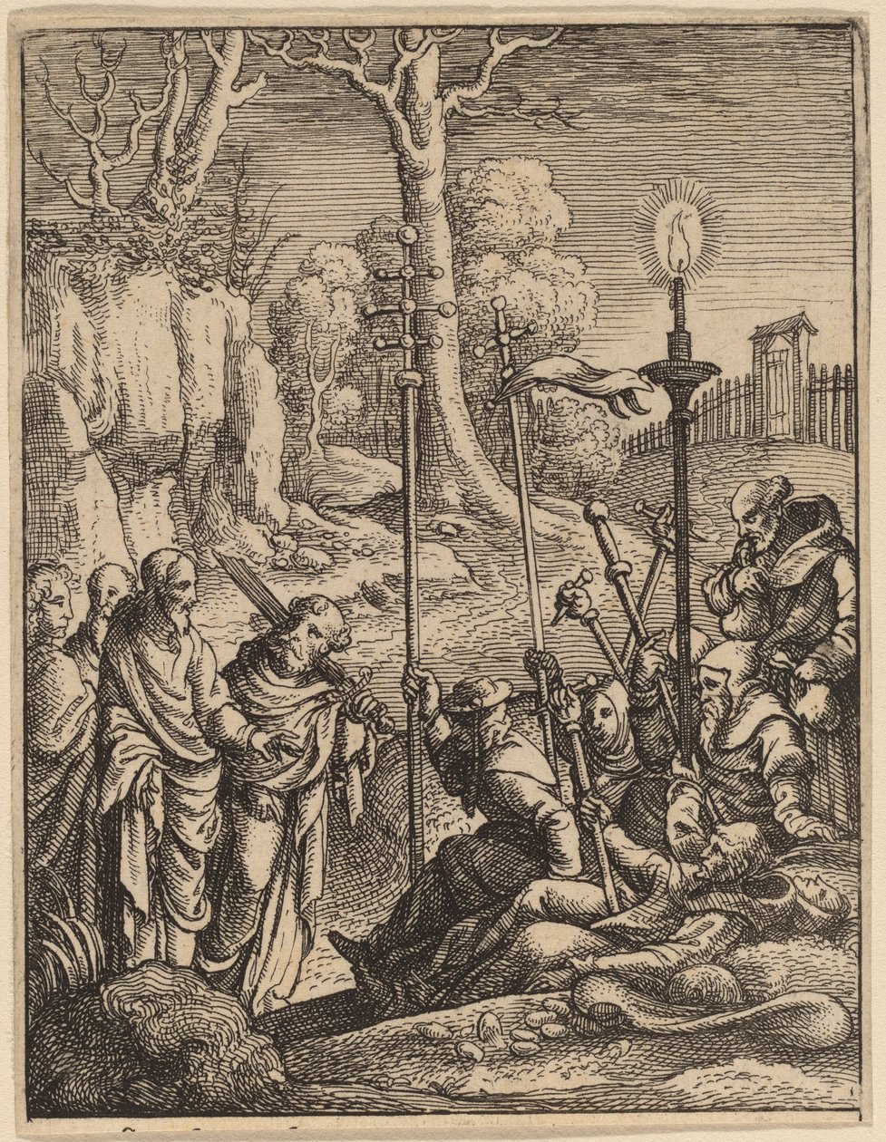 Jesus konfronterar sina belackare av Wenceslaus Hollar