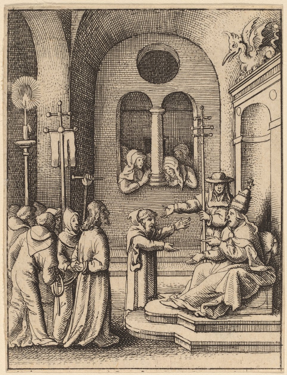 Jesus igen inför Kaifas av Wenceslaus Hollar