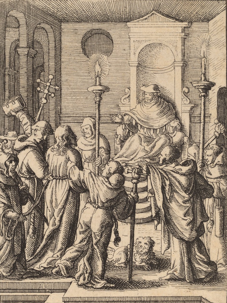 Jesus före Annas. av Wenceslaus Hollar
