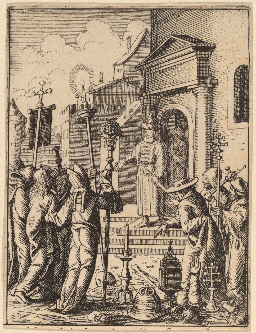 スウェーデンのピラトの前のイエス av Wenceslaus Hollar