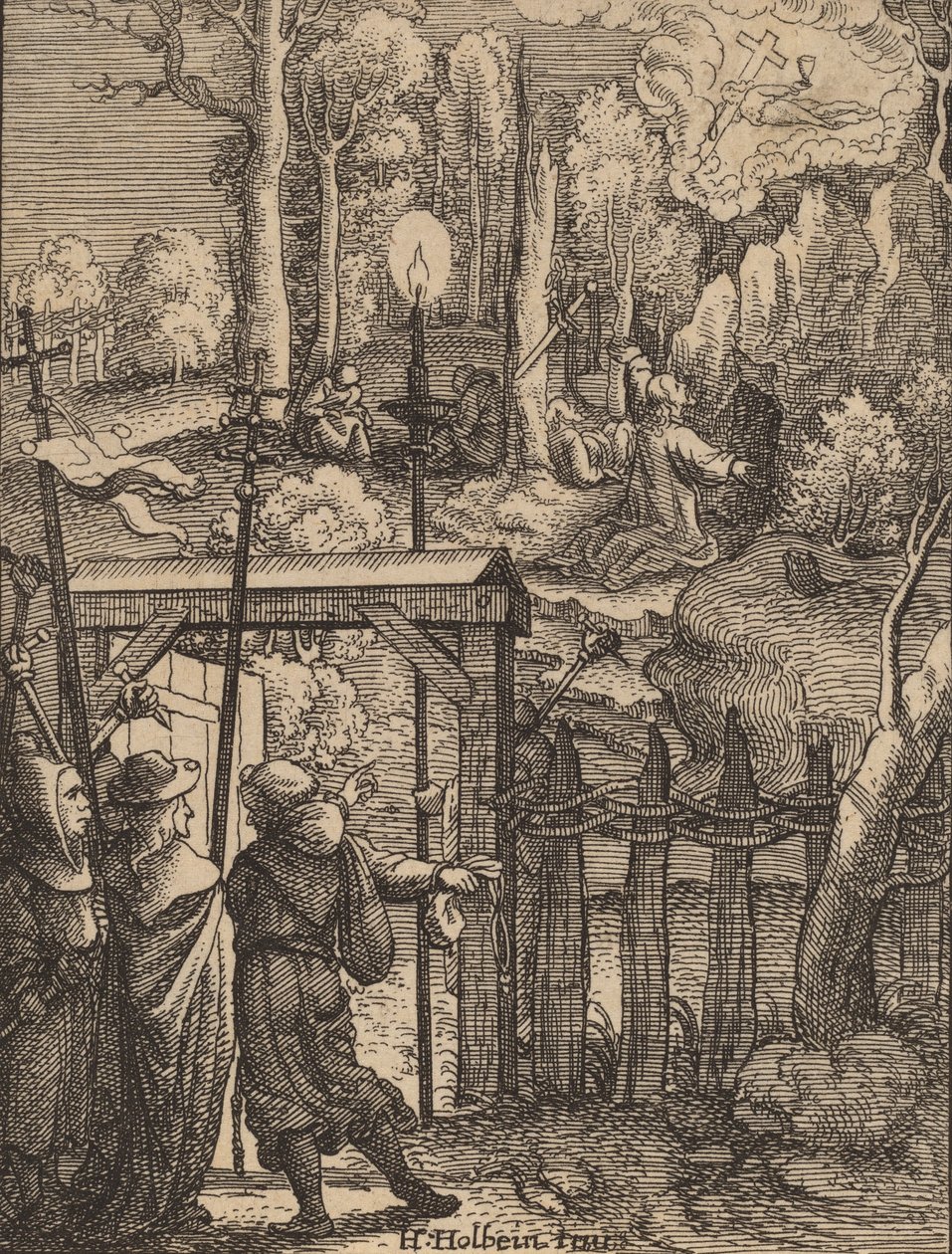 Jesus på olivberget. av Wenceslaus Hollar