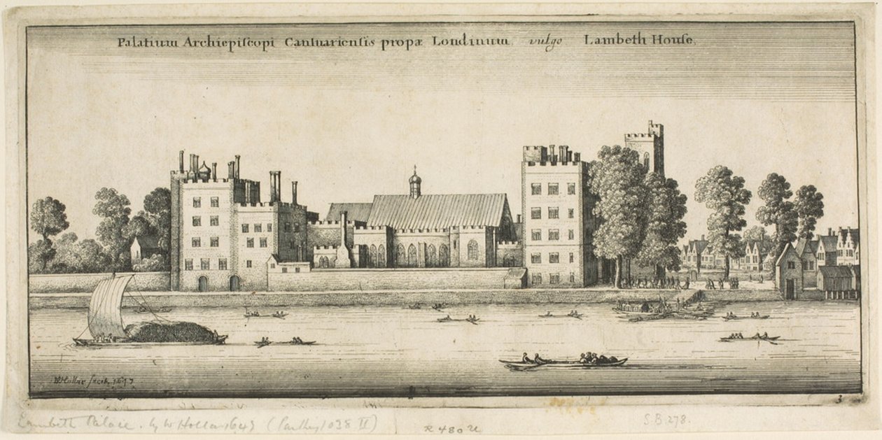 Lambeth Palace från floden av Wenceslaus Hollar