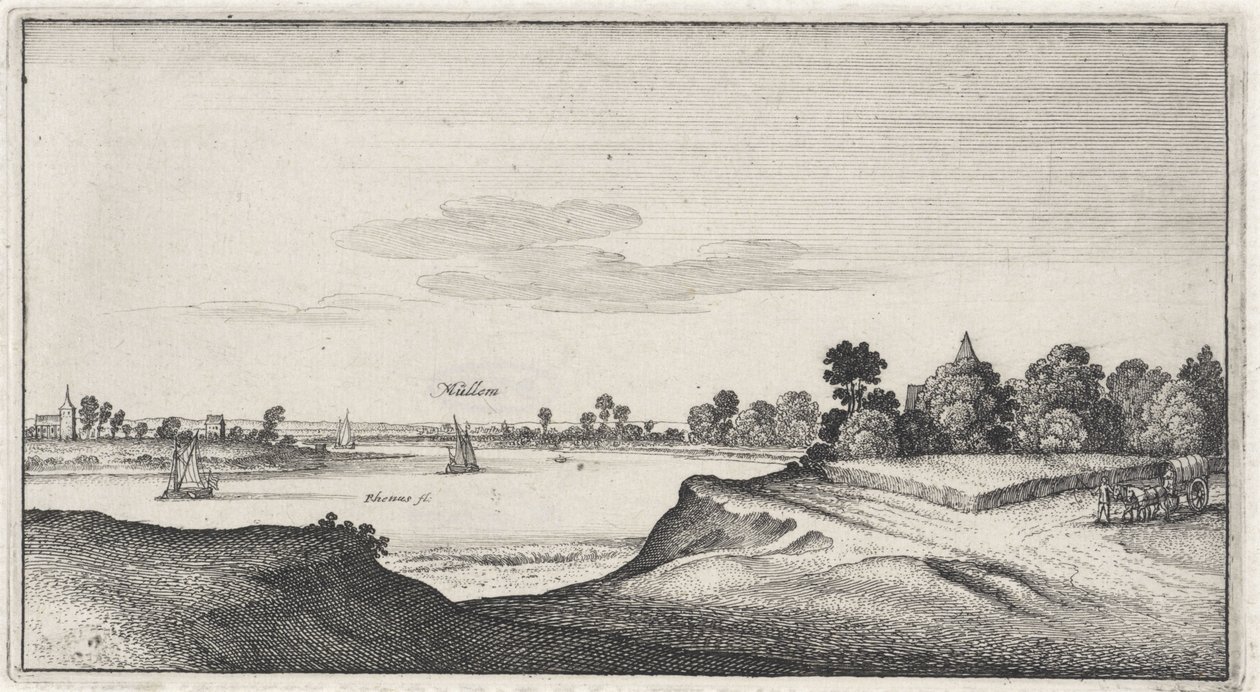 Landskap med utsikt över Mülheim Landskap och stadsbilder (serietitel) Amoenissimi Aliquot Locorum i Diversis Province Iacetium Prospectus (serietitel) av Wenceslaus Hollar