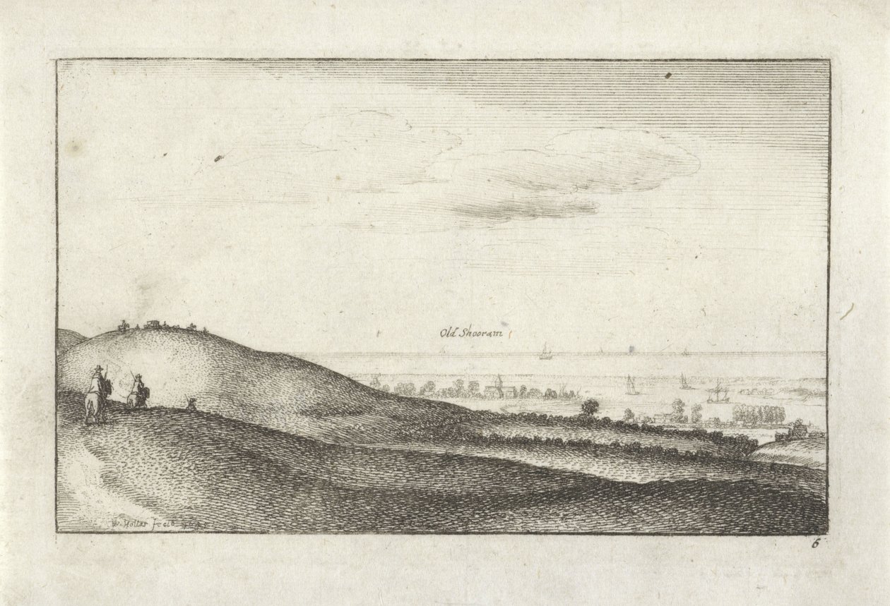 Landskap med utsikt över Shoreham av Wenceslaus Hollar