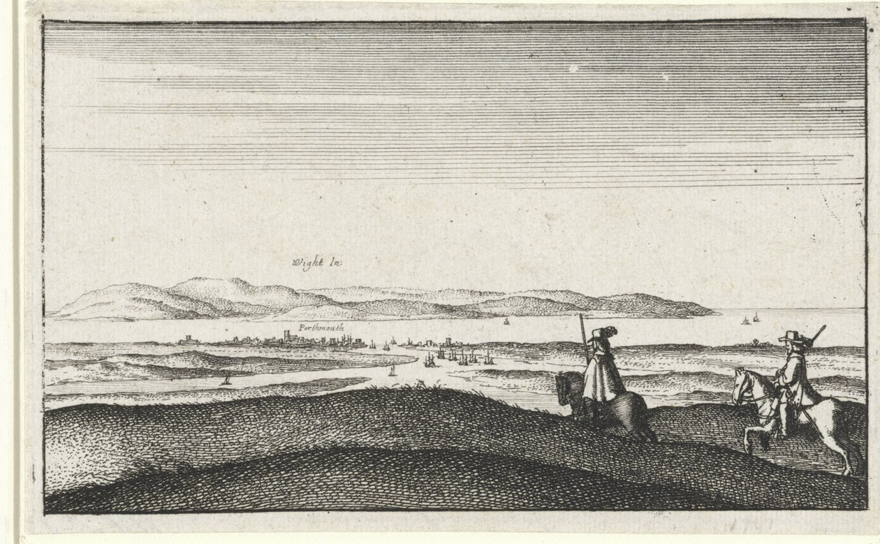 Landskap med utsikt över Isle of Wight av Wenceslaus Hollar