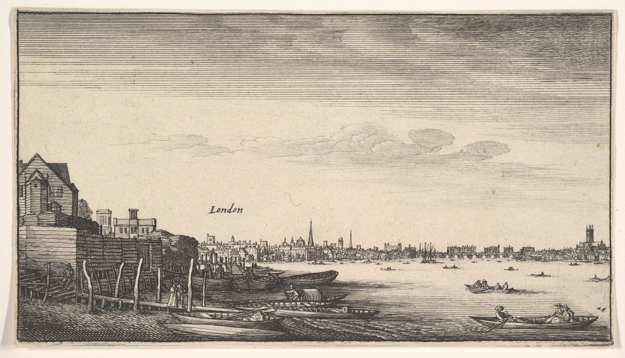 London sett från Milford Stairs, 1643-1644. av Wenceslaus Hollar