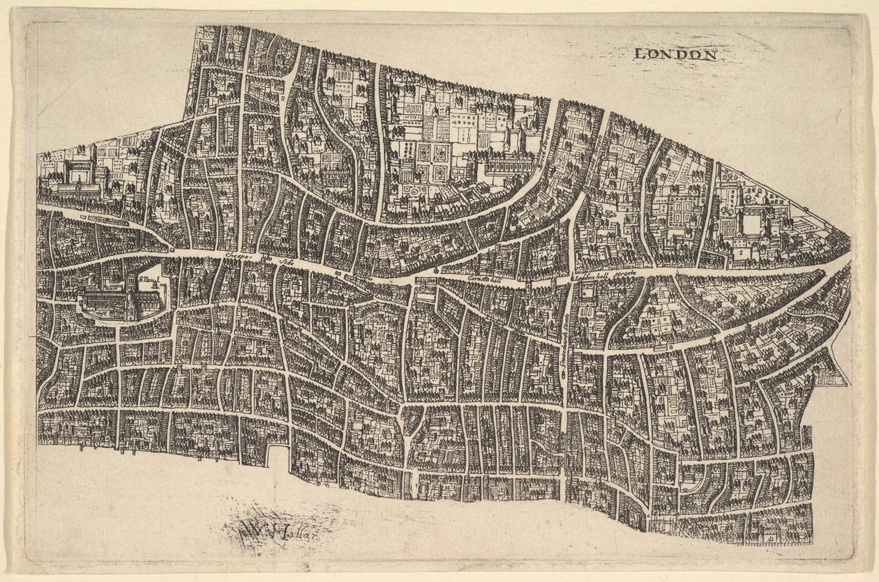 London före den stora branden, 1666-77. av Wenceslaus Hollar