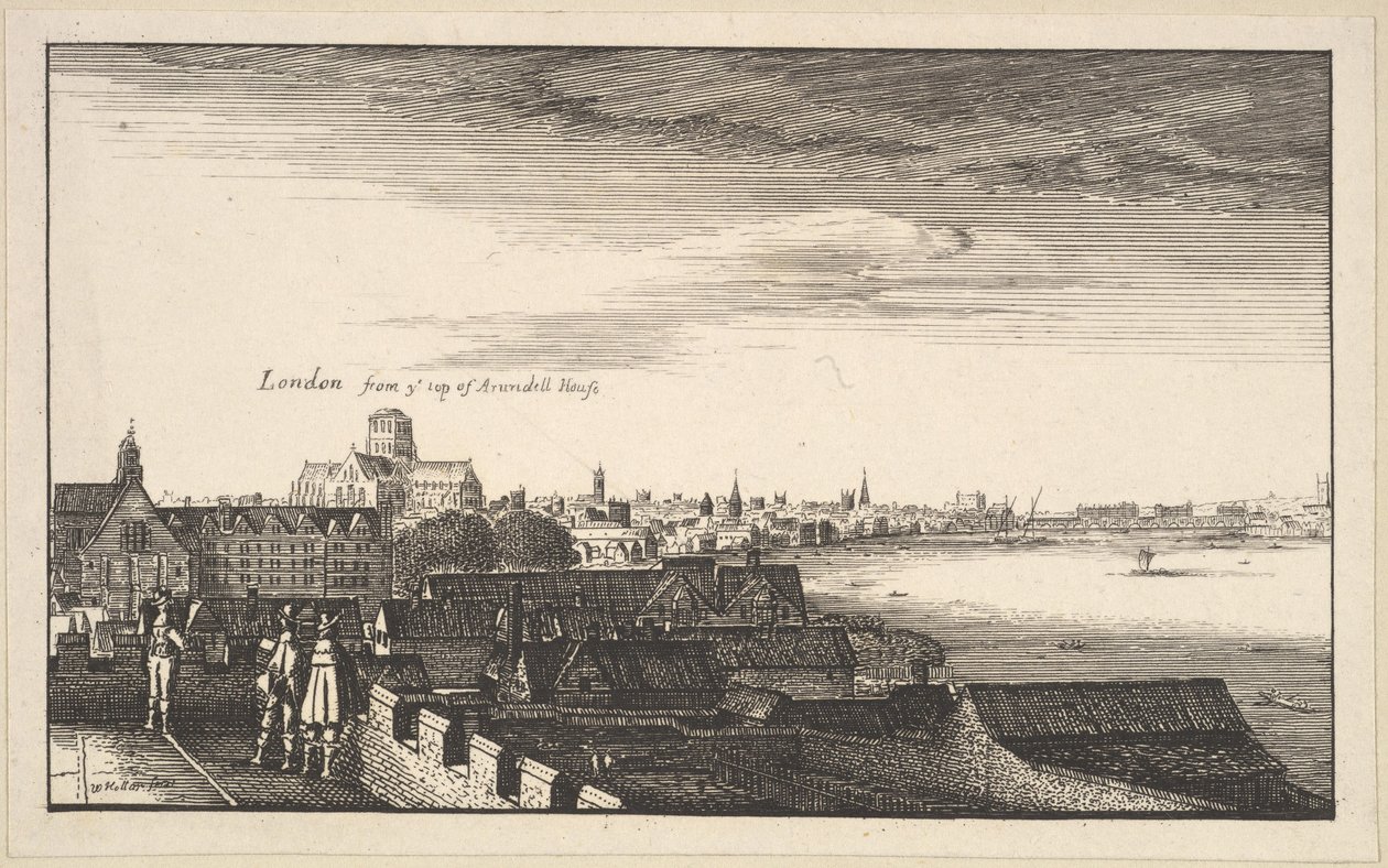 London från Arundel House, kopia, 1600-talet. av Wenceslaus Hollar