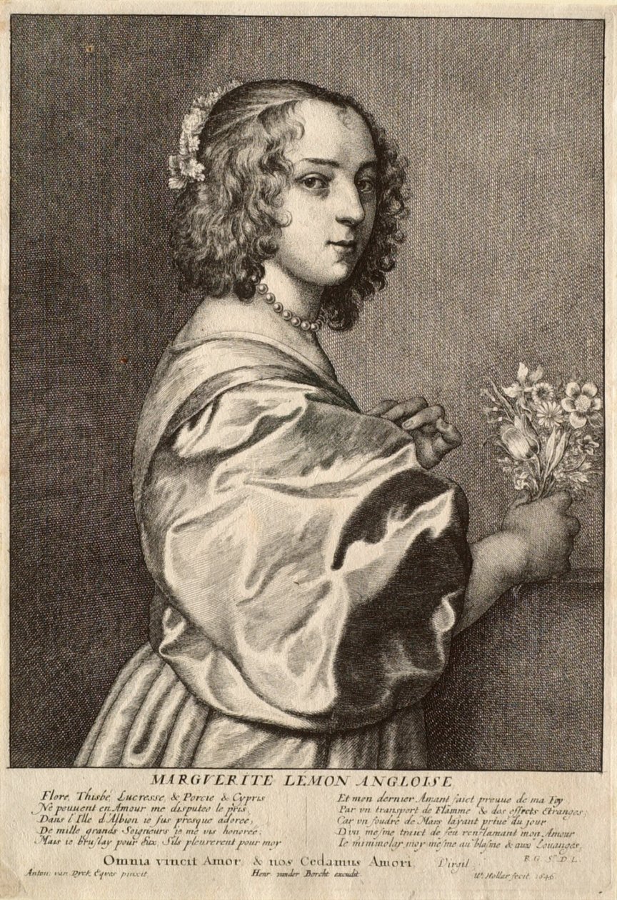 Marguerite Lémon, engelsk kvinna av Wenceslaus Hollar