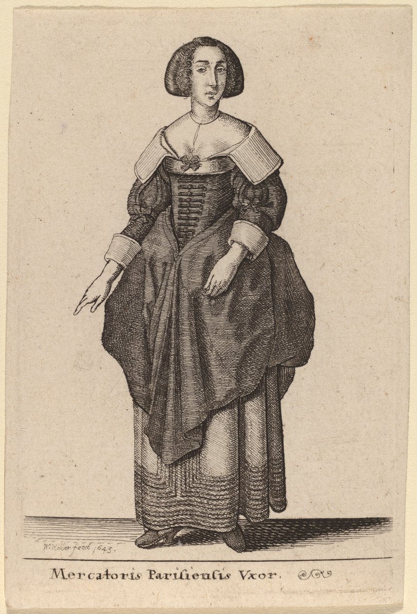 Hustru till en parisisk köpman av Wenceslaus Hollar