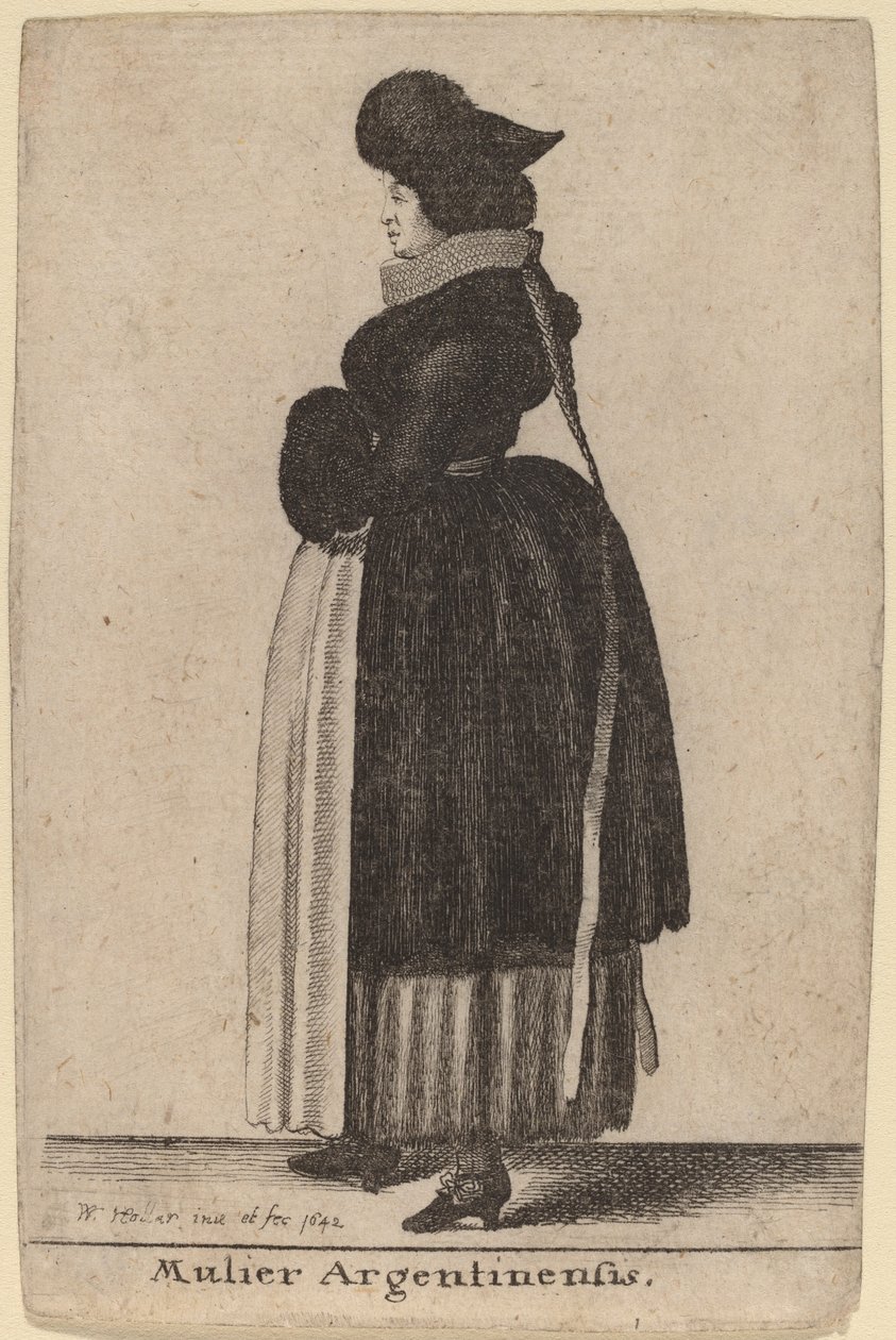 argentinsk kvinna av Wenceslaus Hollar