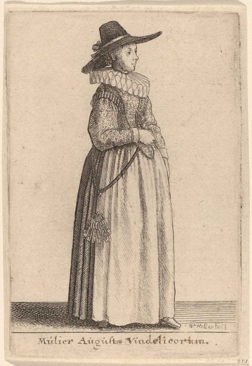 Hustru till Augusta av Vindelico av Wenceslaus Hollar