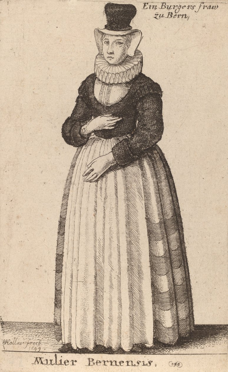 Bernese kvinna, 1649. av Wenceslaus Hollar
