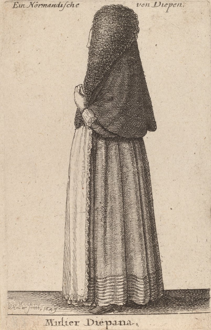 Diepana kvinna, 1649. av Wenceslaus Hollar
