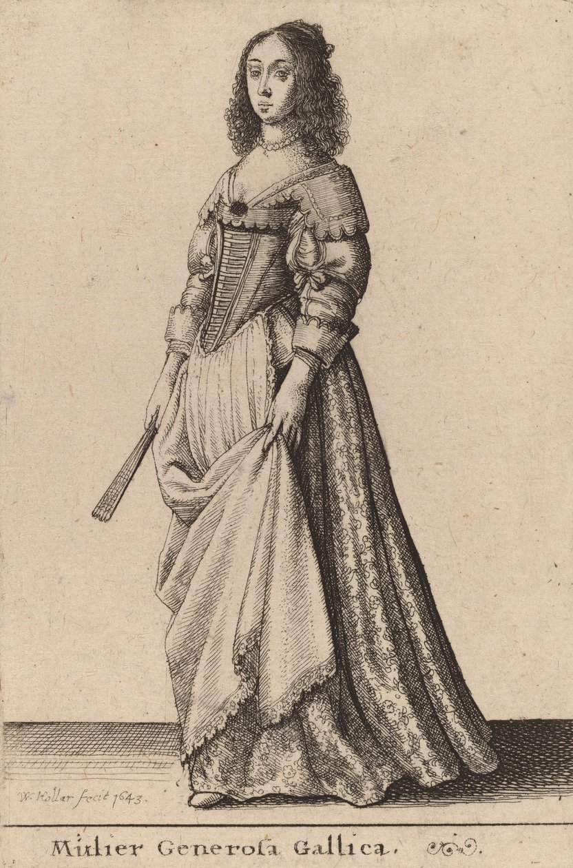 En generös fransk kvinna, 1643. av Wenceslaus Hollar