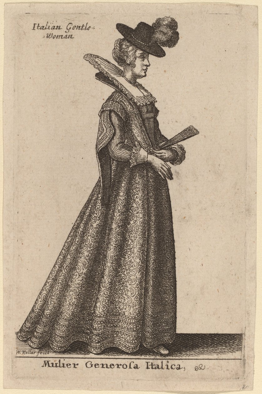 En generös italiensk kvinna av Wenceslaus Hollar