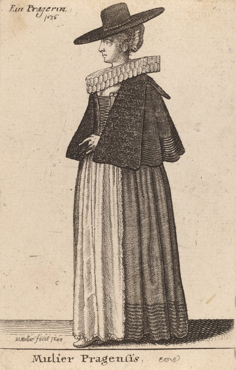 Kvinnan i Prag, 1643. av Wenceslaus Hollar
