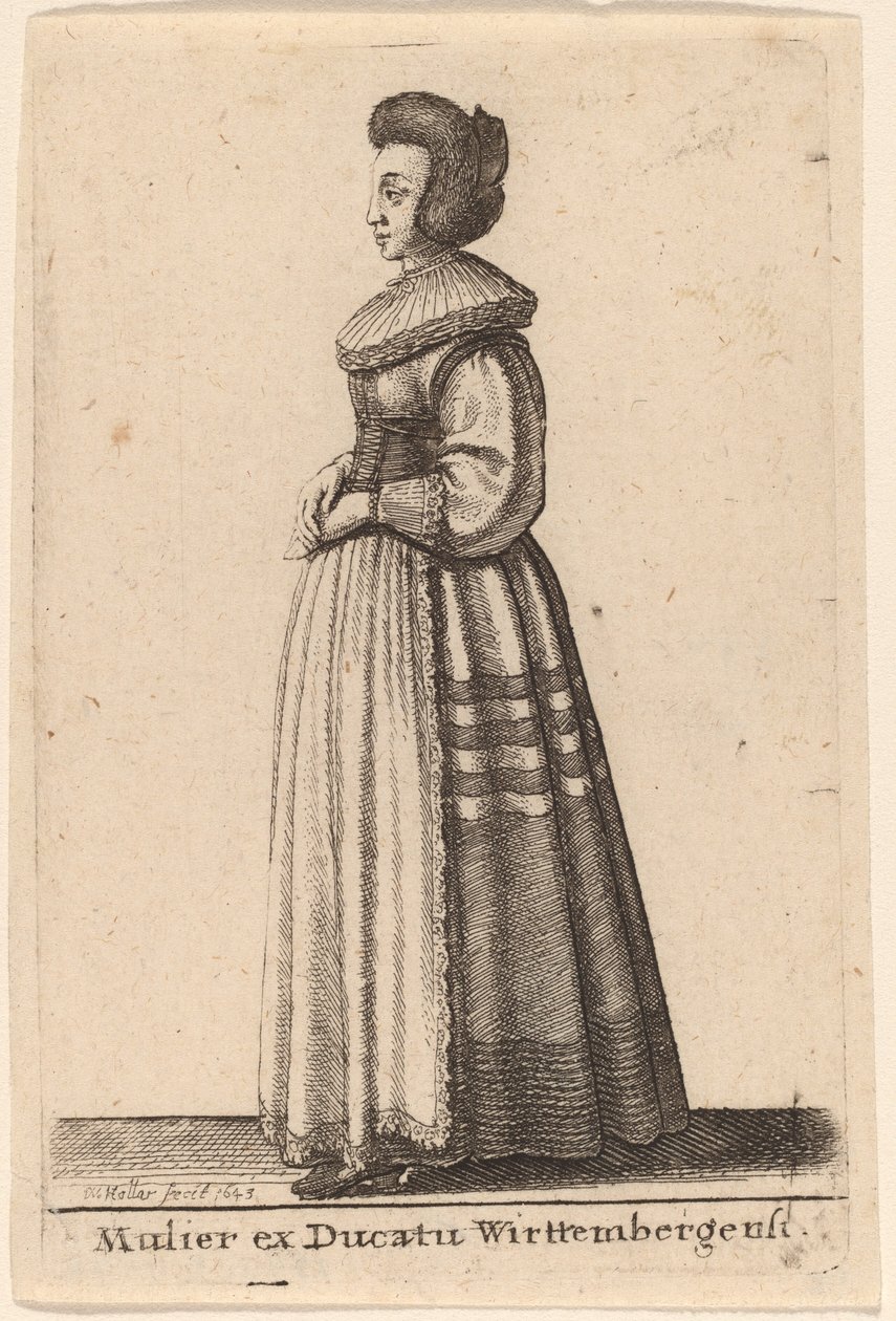 En kvinna från hertigdömet Wirttemberg av Wenceslaus Hollar