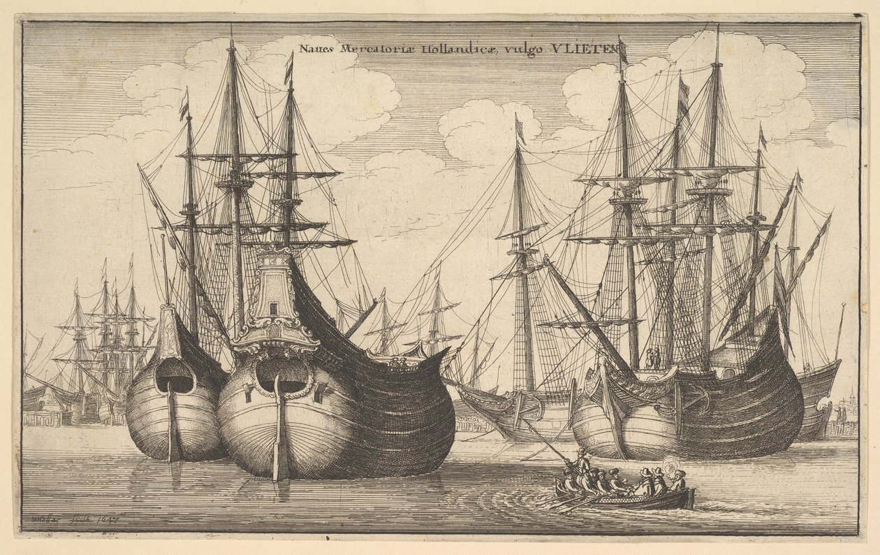 Holländska fraktfartyg eller flöjter, 1647 av Wenceslaus Hollar