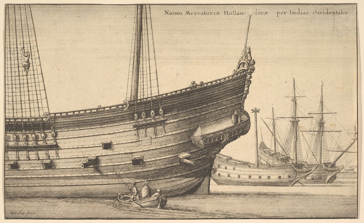 Holländsk västindiefarare Holländska Västindien, 1625-77 av Wenceslaus Hollar