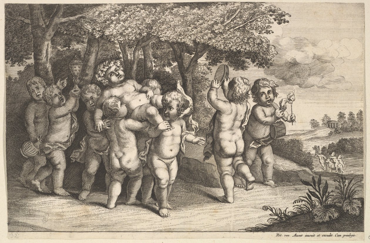 Nio små pojkar, 1625-77. av Wenceslaus Hollar