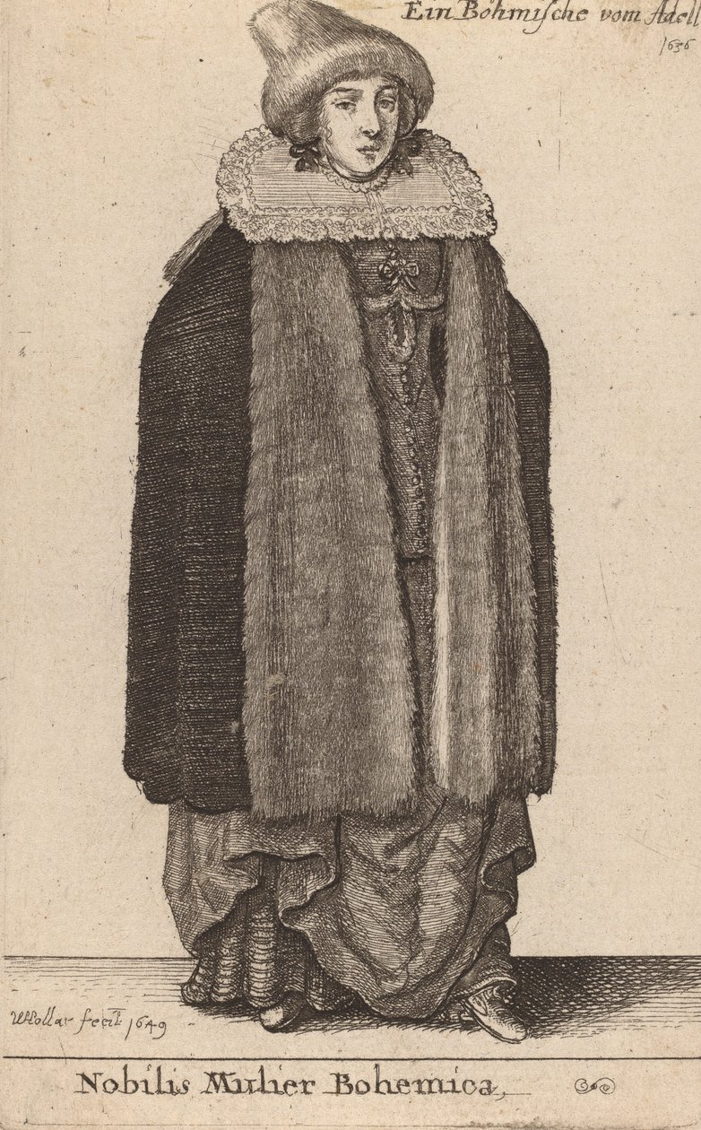 En ädel bohemsk kvinna, 1649. av Wenceslaus Hollar
