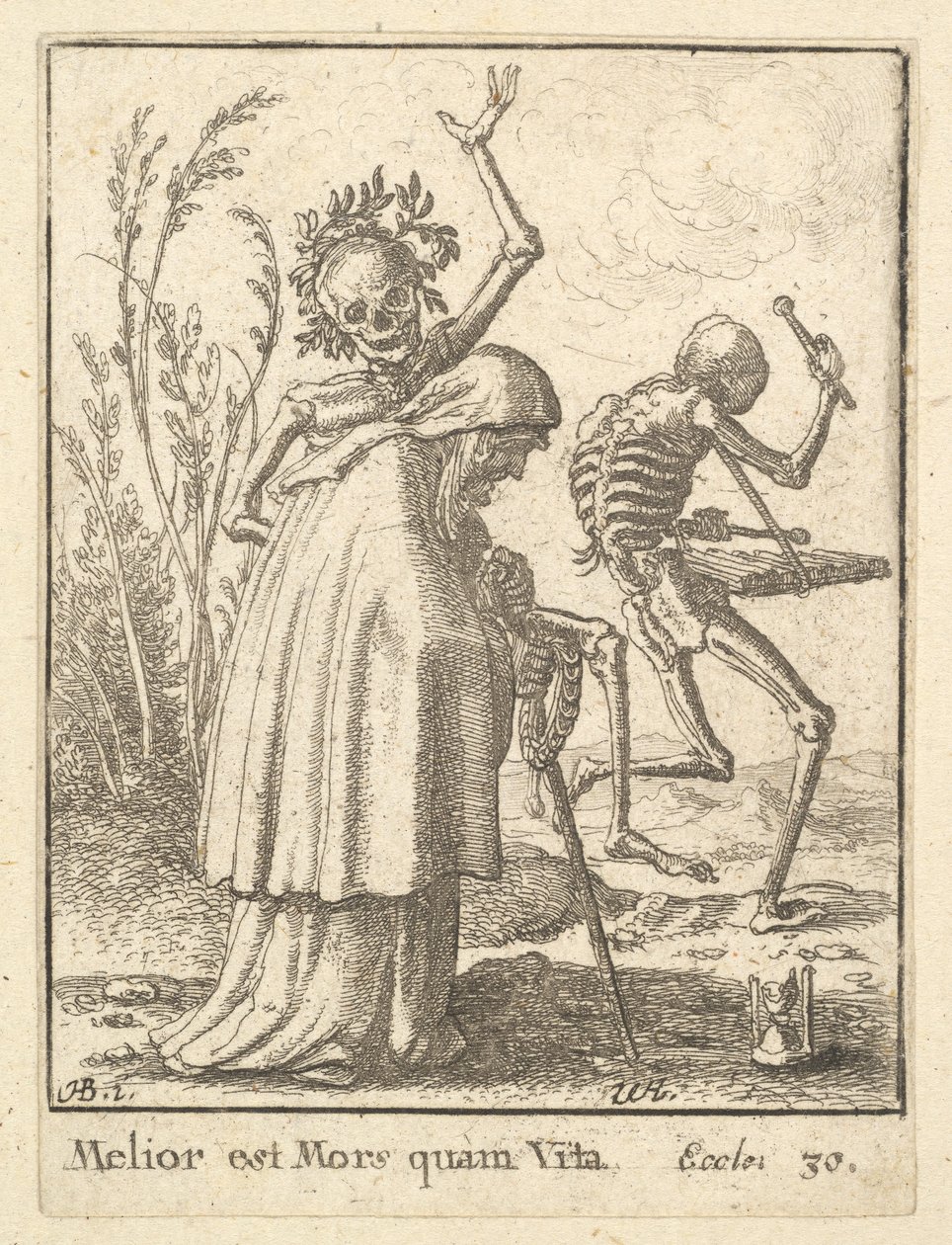 Gammal kvinna, från Dödsdansen, 1651. av Wenceslaus Hollar