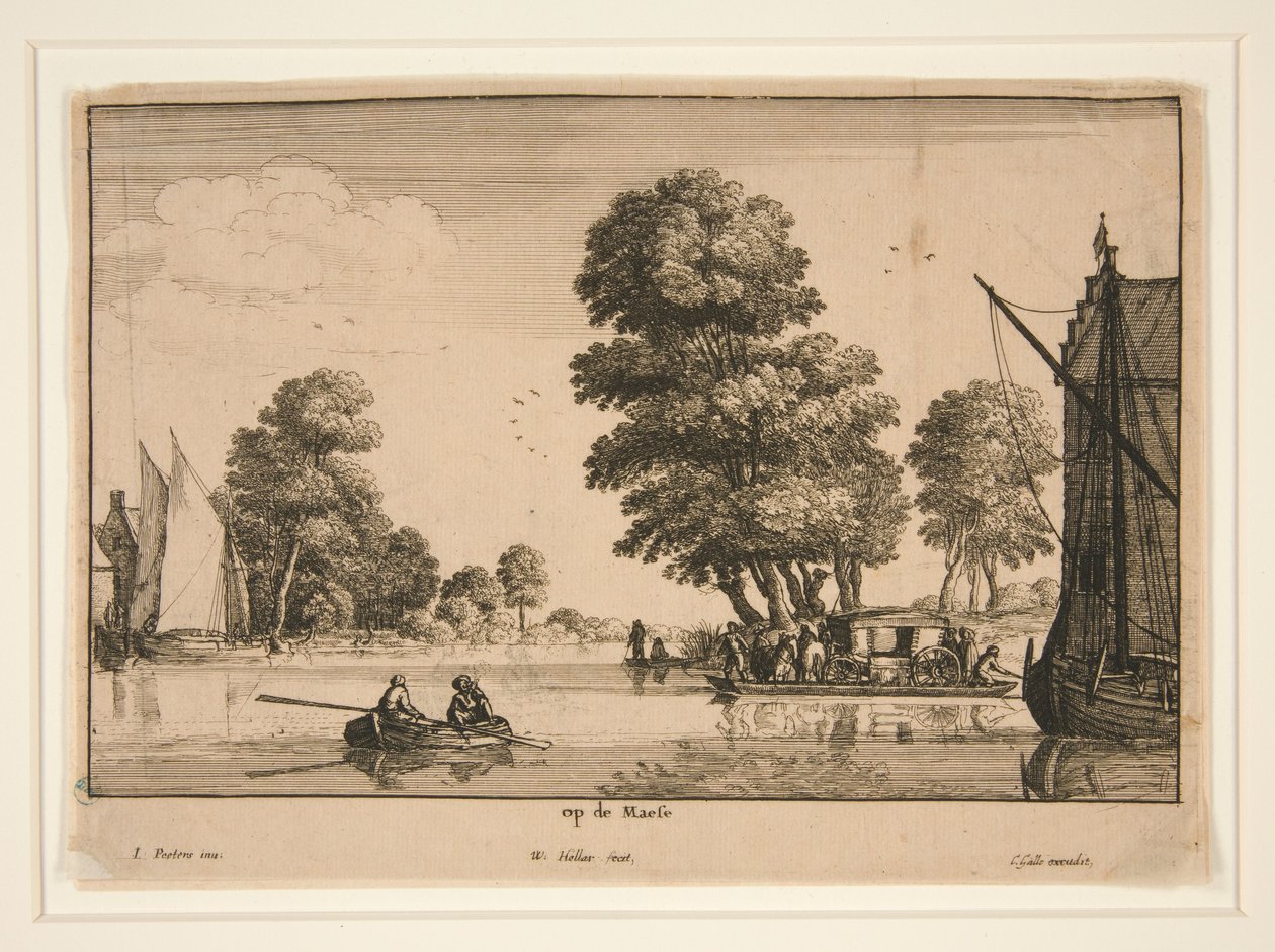 Vid Maas [Flodvy] av Wenceslaus Hollar