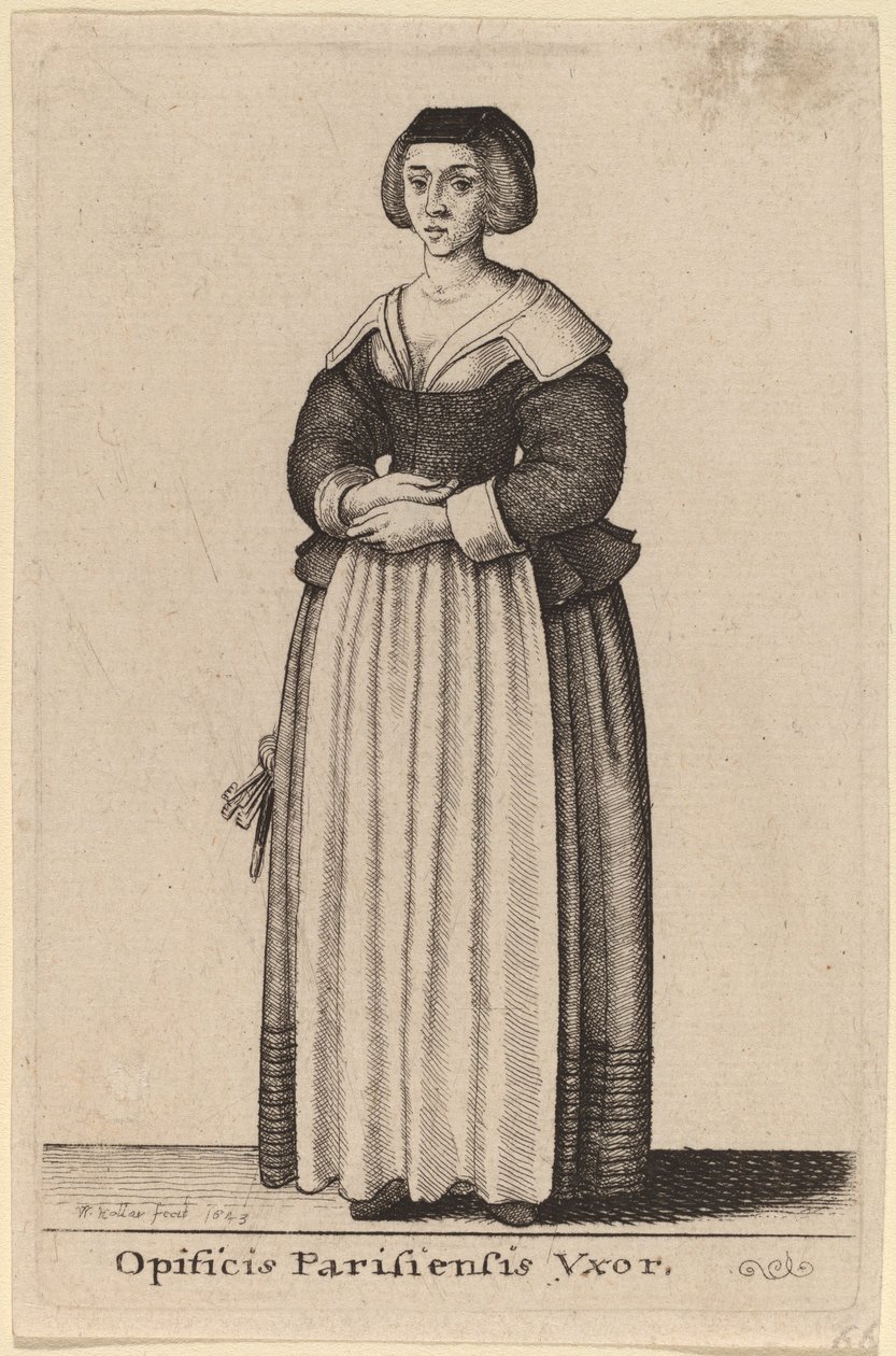 Hustru till en parisisk arbetare av Wenceslaus Hollar