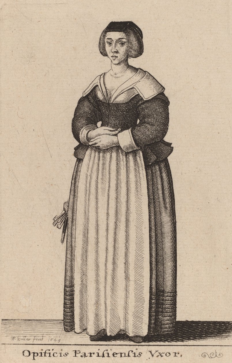 Arbetarhustru i Paris, 1643. av Wenceslaus Hollar