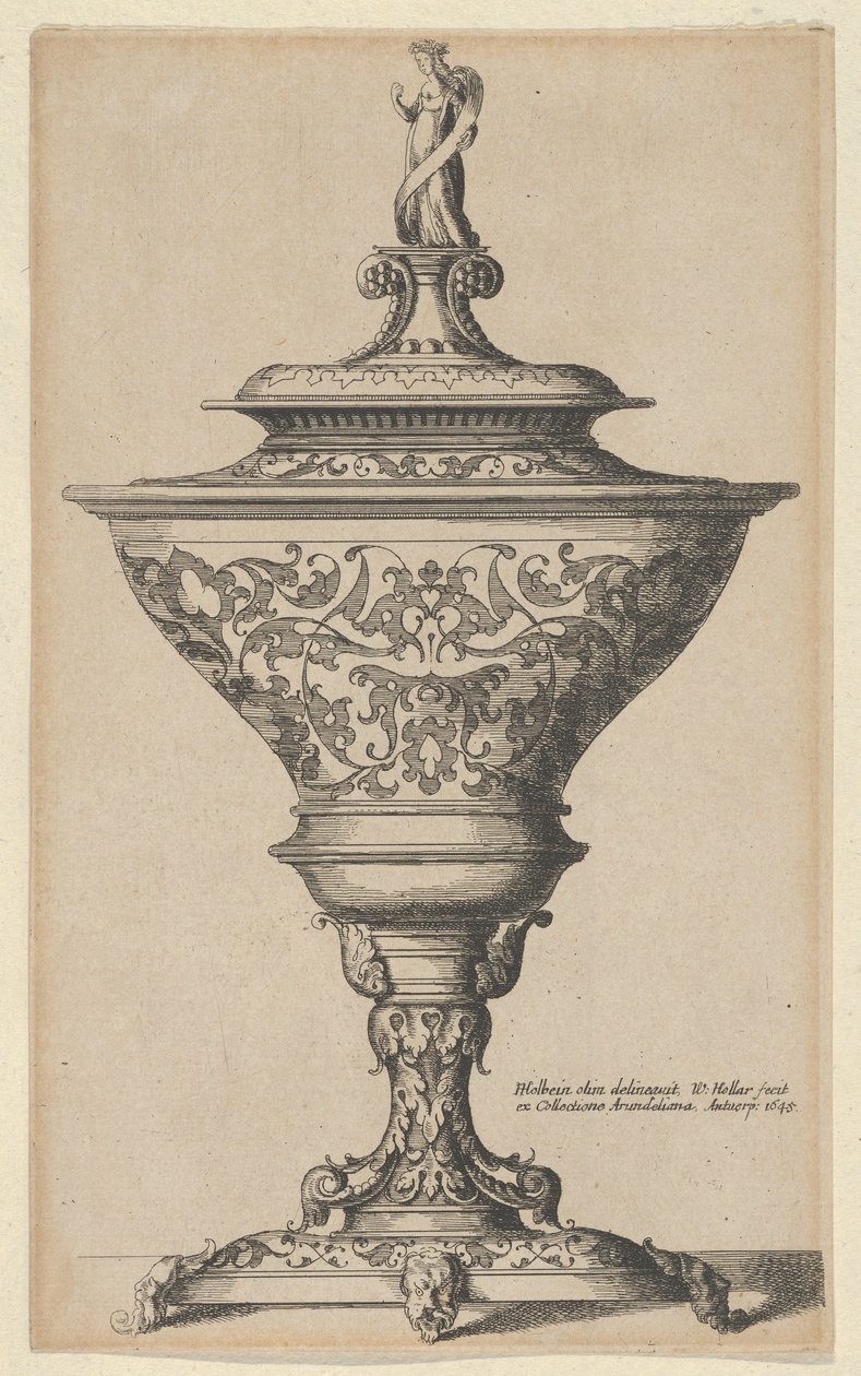 Utsmyckad bägare på fötter av masker, 1645., 1645. av Wenceslaus Hollar
