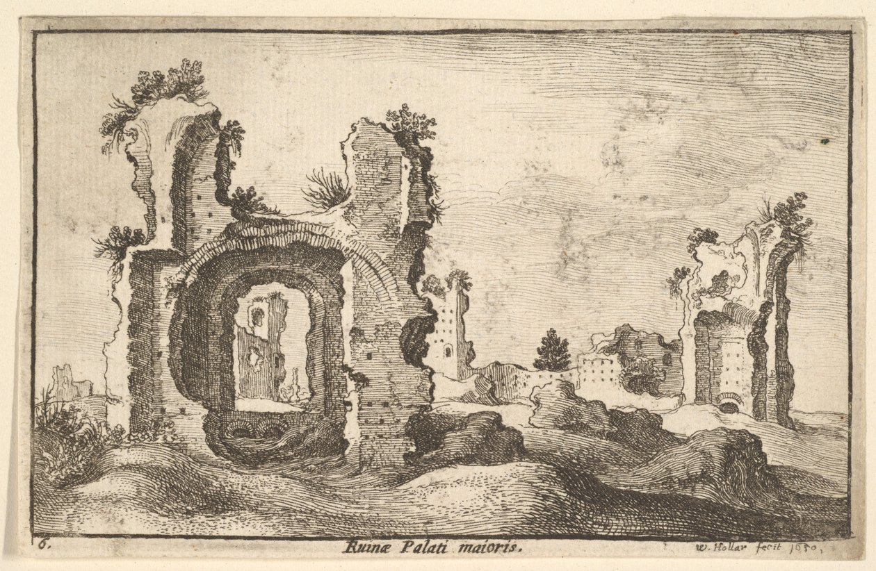 Palatina Palatset, Rom, 1650 av Wenceslaus Hollar